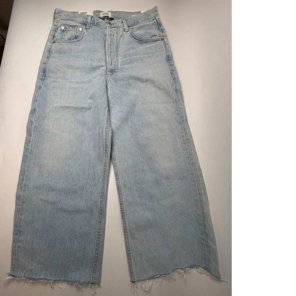 NWT Citizens of Humanity Ayla Raw Hem Wide‑Leg Crop Jeans – Women's 28